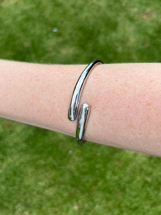 Muse Cuff Bangle in Silver