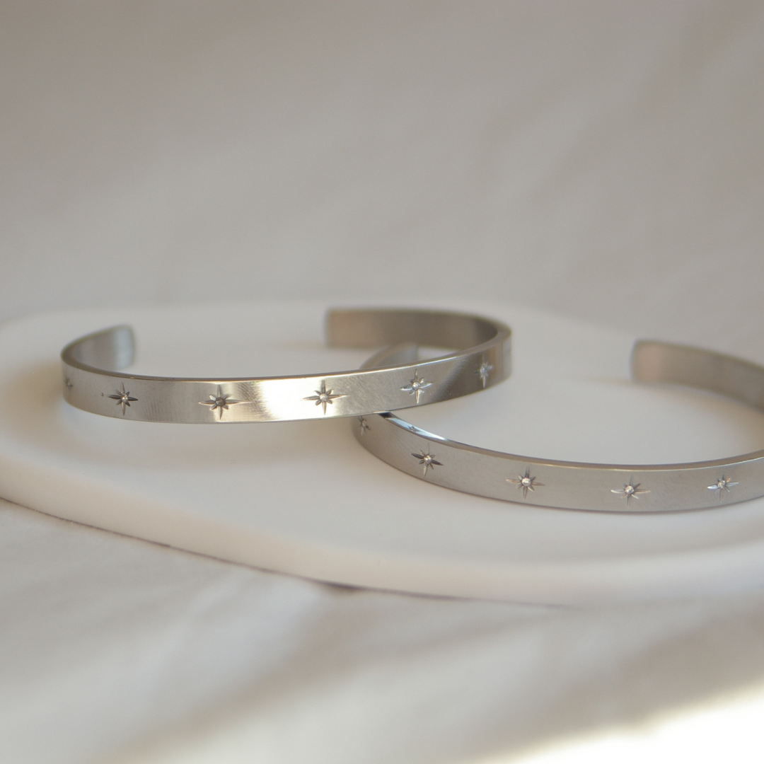 Nova Cuff Bangle in Silver